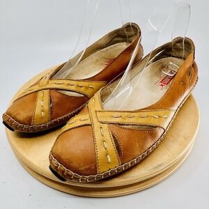 Pikolinos‎ Jerez Ballet Flats Brandy Leather Women's 38 US 7.5 Shoes